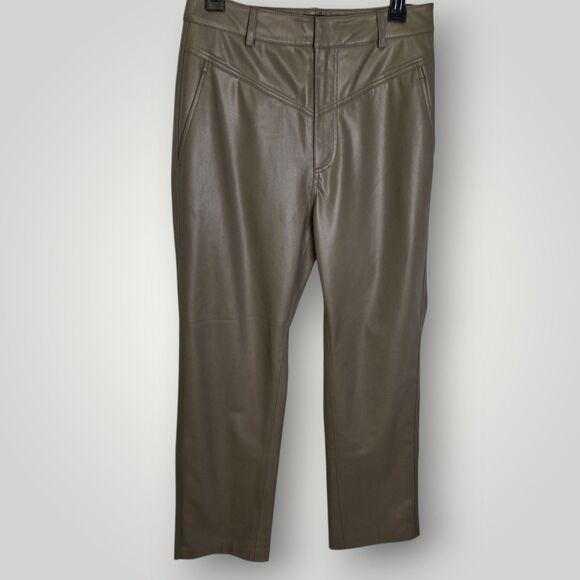 AG Adriano Goldschmied Faux Leather Pants Brown Size 28 - Picture 2 of 7